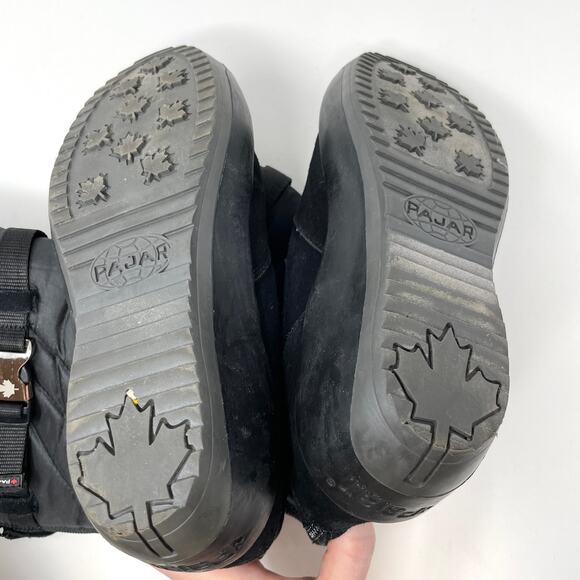 PAJAR Knee High Faux Fur Snow Boot With Buckle In Black Size 8.5 - Picture 8 of 10